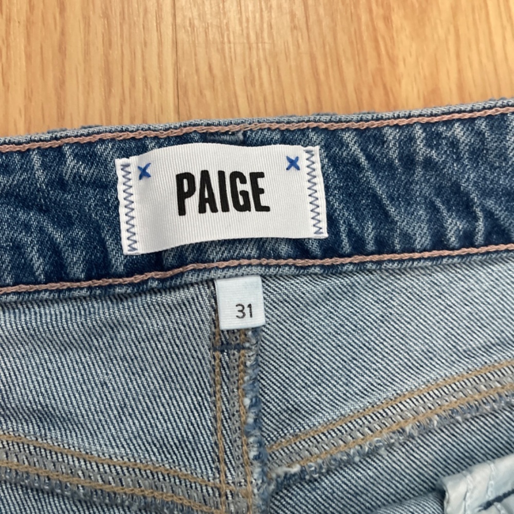 Paige EUC Anessa 31 Wide Leg Raw Hem Denim Jeans Sz 31 - Picture 6 of 10